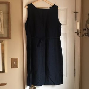 Gap navy blue linen shift dress - size 16
